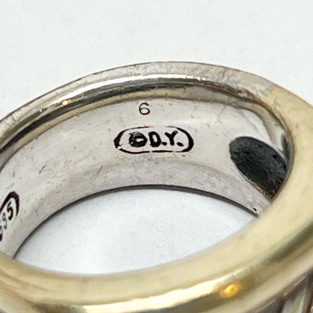 David Yurman Thoroughbred Cable Ring .925/14K Gold - Picture 8 of 9